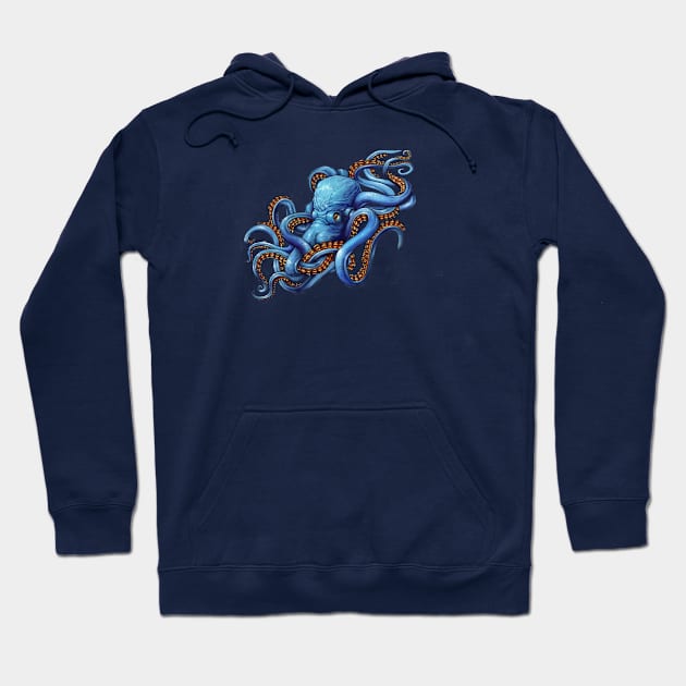 Octopus blue Hoodie by firstspacechimp